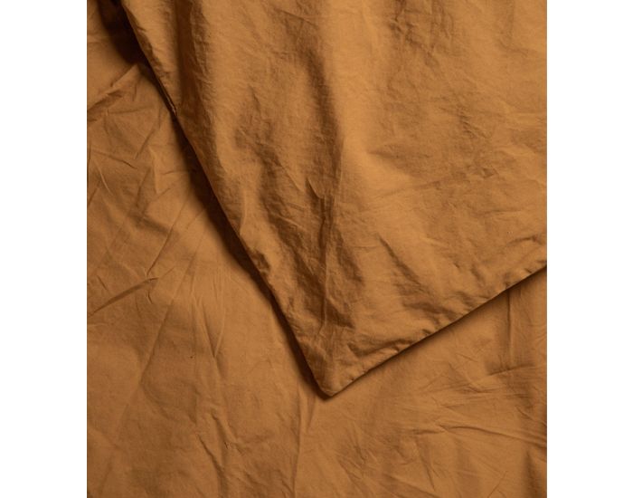 KADOLIS Housse de Couette en Percale de Coton Bio Lav pour Lit 1 personne - Argile 140 x 150 cm (11)