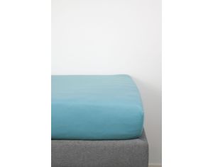 JUSTINBED Drap housse coton bio - Adulte Bleu 140 x 190 cm