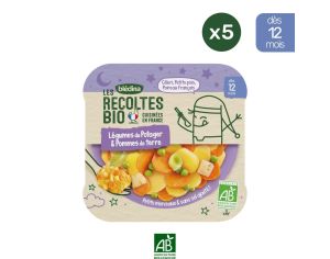 BLDINA Les Rcoltes Bio - Assiettes Lgumes du Potager - Pommes de terre - 5x230 g