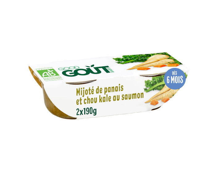 Petit Plat pour Bébé 2 x 190g - Mijoté Panais Chou Kale au Saumon - Dès 6 mois