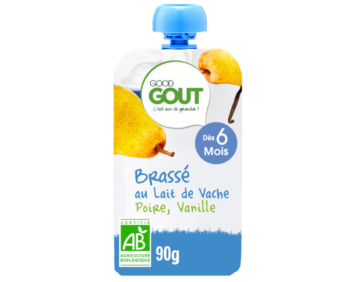 Gourde Brassé Poire Vanille - 90g - Dès 6 mois