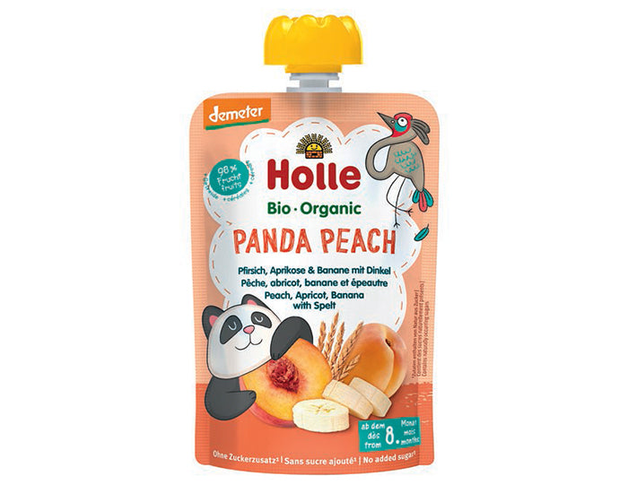 Gourde Panda Peach - Pêche Abricot Banane Epeautre - 100 g - Dès 8 mois