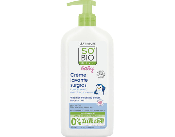 Baby Crème Lavante Surgras Corps et Cheveux - 500 ml