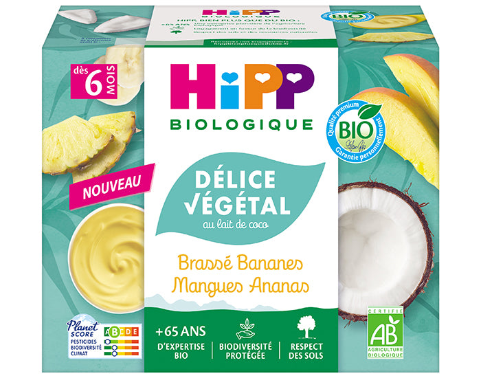 Délice Végétal Brassé au Lait de Coco - Dès 6 mois - 4 x 100 g