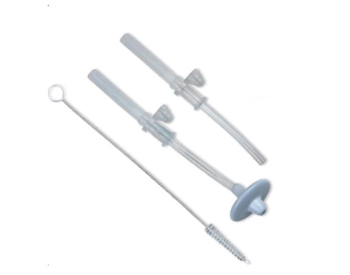 Lot de 2 Pailles en Silicone + 1 Leste + 1 Brosse pour Tasse 200 ml