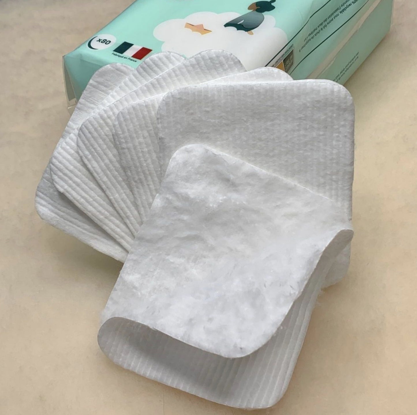 Maxi Carrés Coton Bébé - 100% Coton Bio 80 pièces