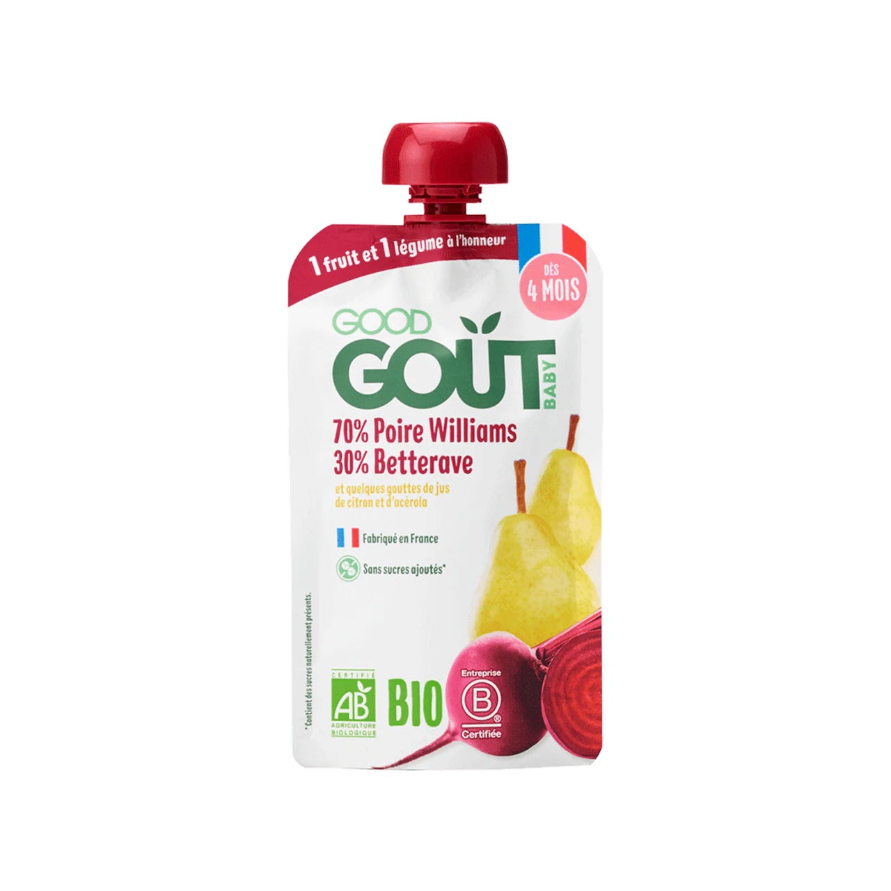 Poire Betterave 120 g – Dès 4 mois