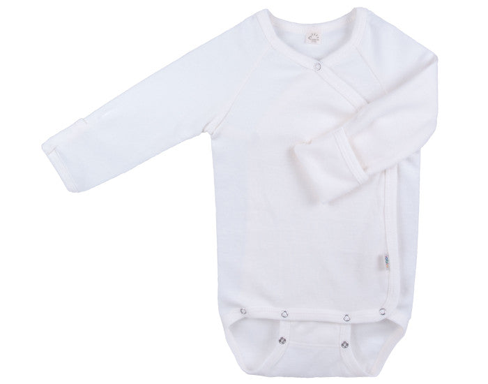 Body Croisé Manches Longues Anti-Griffures - En Coton Bio - Ecru
