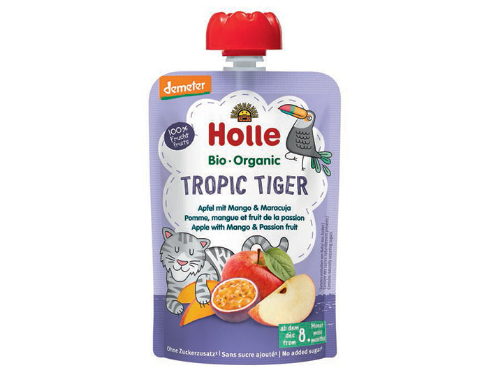 Gourde Tropic Tiger - Pomme Mangue Fruits de la Passion - 100 g - Dès 8 mois