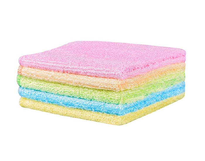 5 Débarbouillettes Lavables - Bambou Couleur