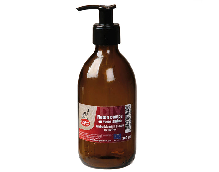 Flacon Pompe en Verre Ambré - 300ml