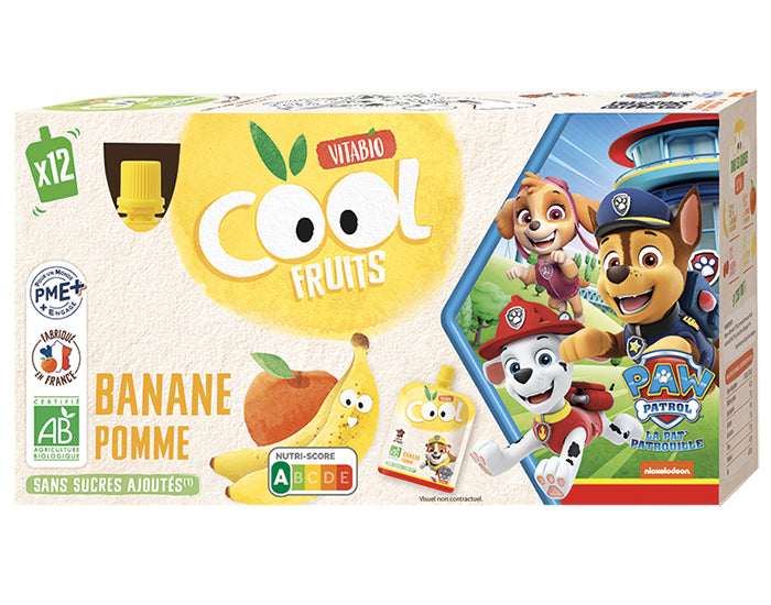 Pack Famille Cool Fruits La Pat' Patrouille Banane Pomme - 12x90g