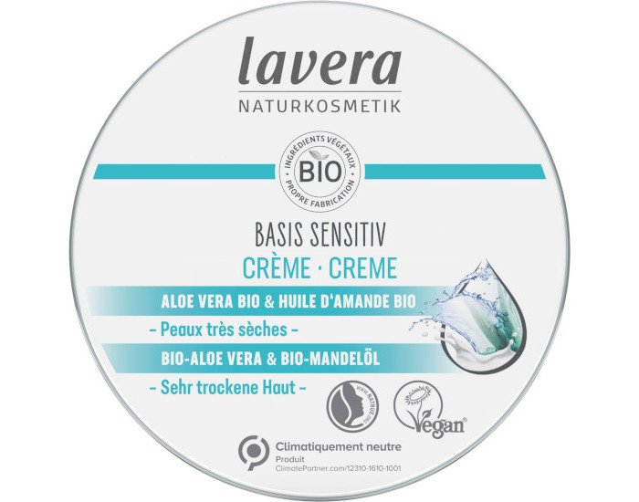 LAVERA Basis Sensitiv - Crme Multi-Usages - Aloe Vera et Amande Bio - 150 ml