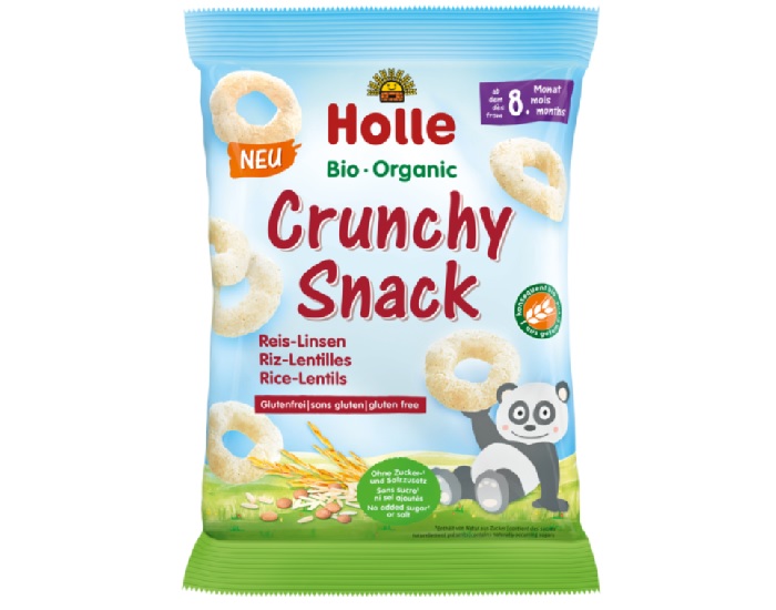 HOLLE Crunchy Snack Riz Lentilles - 25 g - Ds 8 mois