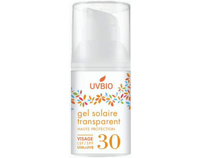 UVBIO Gel Solaire Visage Transparent SPF 30 - 30 ml