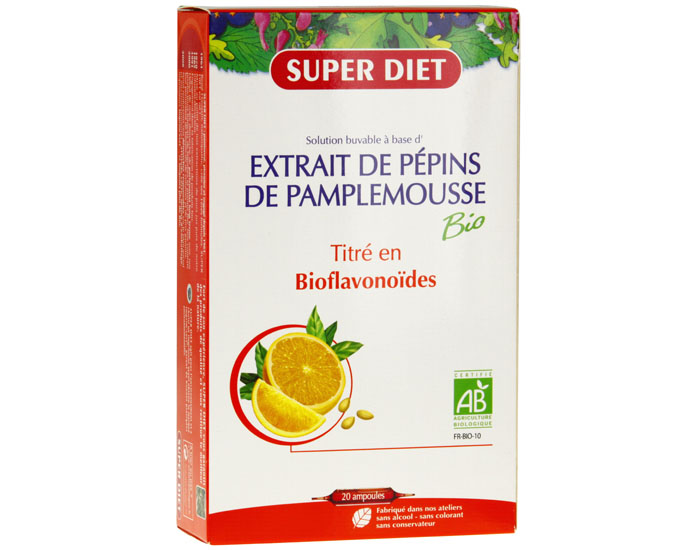 SUPERDIET Complment Alimentaire aux Ppins de Pamplemousse - 20x15 ml