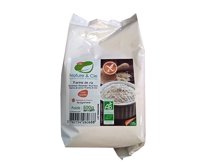 NATURE & CIE Farine de Riz Sans Gluten - 500 g