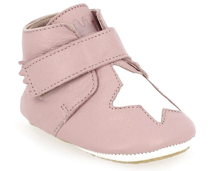 EASY PEASY Chaussons en Cuir Kiny Etoile Patin - Rose