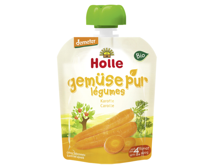 HOLLE Gourde Carotte - 90 g - Ds 4 mois