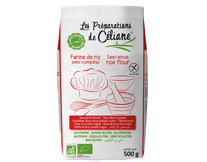LES PREPARATIONS DE CELIANE Farine de Riz Semi-Complte - 500 g