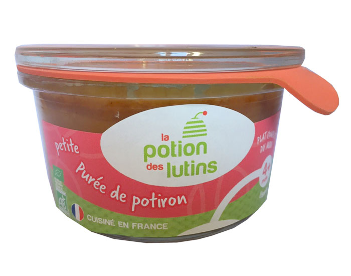 LA POTION DES LUTINS Petits Pots Pure de Potiron Bio - 100 g - Ds 4 Mois
