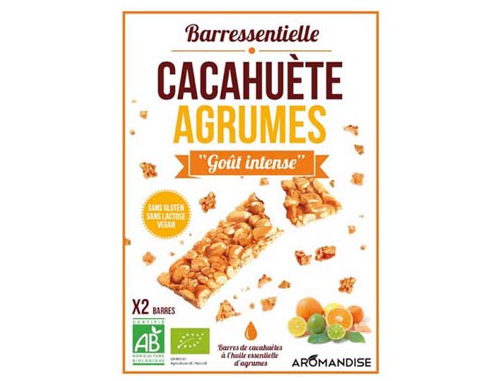 AROMANDISE Baressentielle Barre Cacahute Agrumes - 50 g
