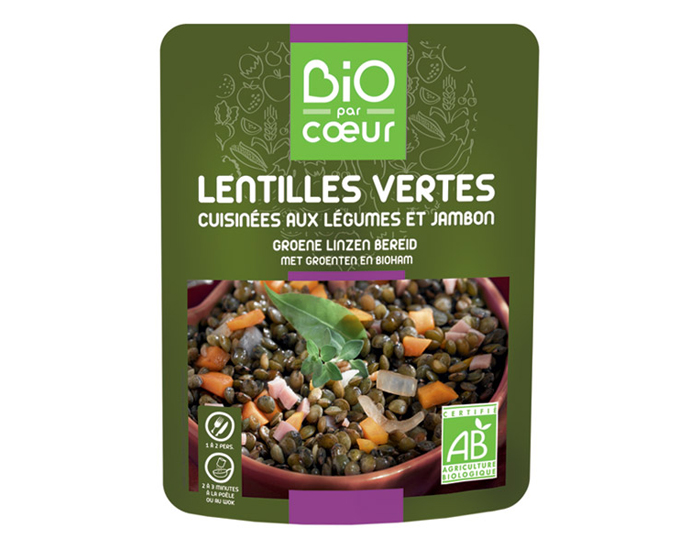 BIOPARCOEUR Lentilles Vertes et Jambon - 250 g