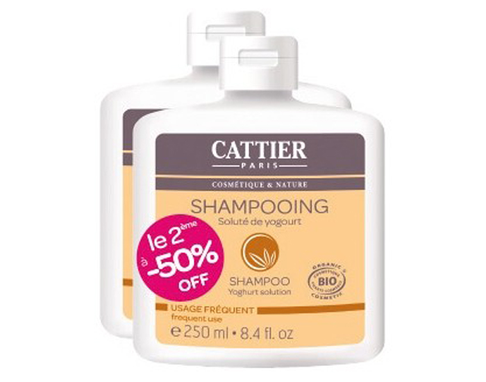 CATTIER Lot de 2 Shampooings Yogourt - 2 x 250 ml