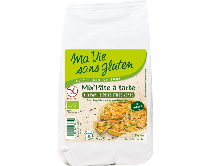 MA VIE SANS GLUTEN Mix Pte  Tarte  la Farine de Lentille Verte - 400 g