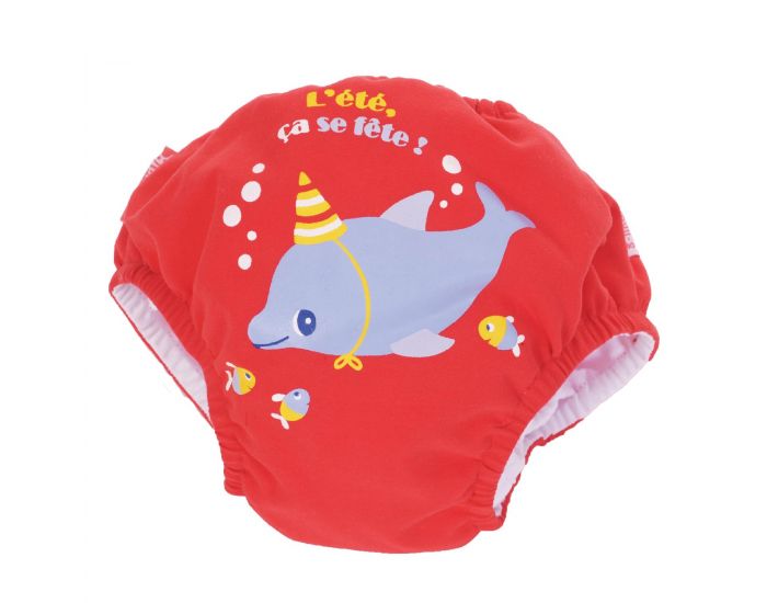 PIWAPEE Maillot avec couche de bain anti-fuite bb nageur - Dauphin rouge