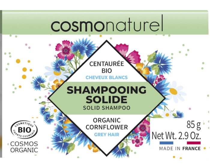 COSMO NATUREL Shampooing Solide Cheveux Blancs  la Centaure - 85 g