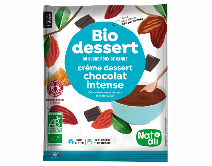 NAT-ALI Biodessert Crme Chocolat Intense - 60 g