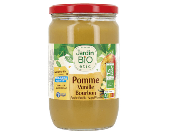 JARDIN BIO Compote Familiale Biofruits Pomme Vanille - 680 g (1)