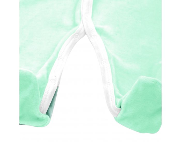 PREMIERS MOMENTS Pyjama Velours - 100% Coton Bio -  Menthe (3)