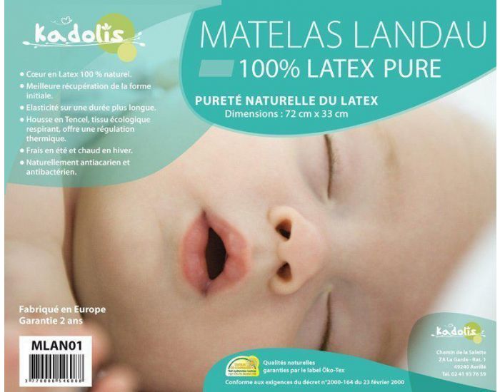 KADOLIS Matelas pour Landau Latex - 72 x 33 cm (5)