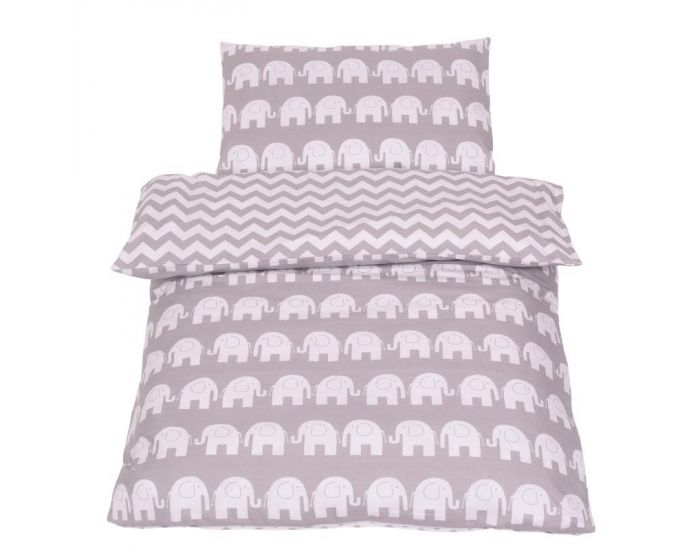 SEVIRA KIDS Tour de lit  coussins modulables avec parure rversible - Elphants - Gris/Miel (10)