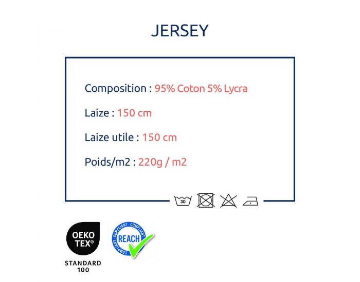 CRAFT LOOM Coupon de Tissu - Jersey - Tailles Sur-mesure - Blanc (2)