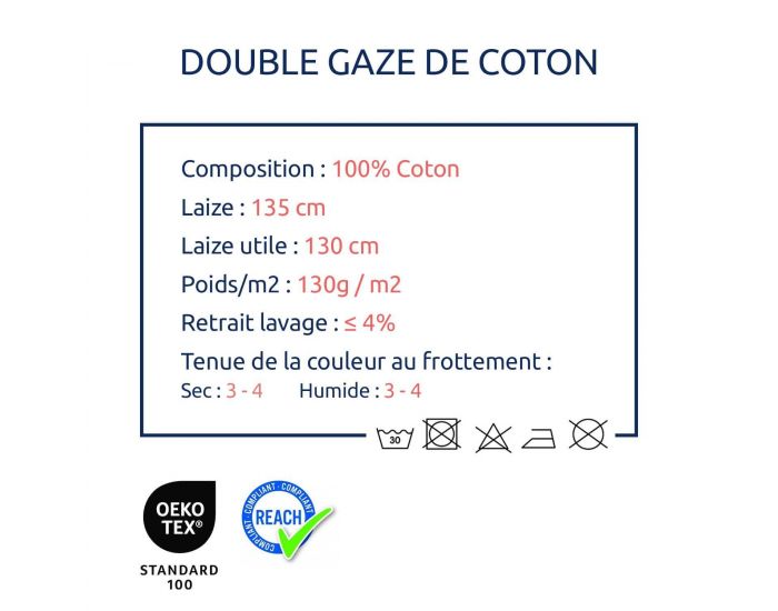CRAFT LOOM Coupon de Tissu en Double Gaze de Coton -  Tailles Sur-mesure - Ecru (2)