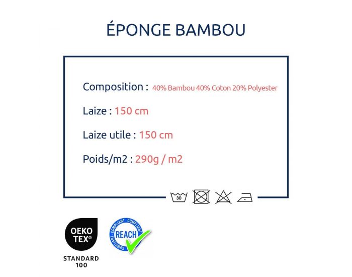CRAFT LOOM Coupon de Tissu Eponge en Bambou - Tailles Sur-mesure (2)