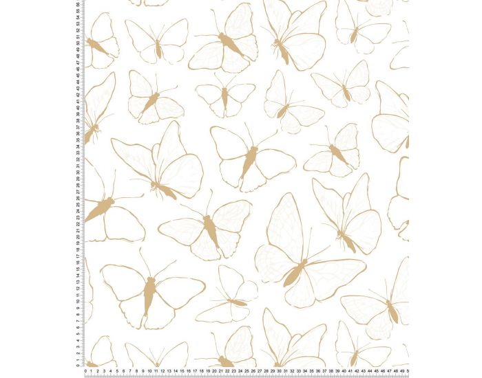 LILIPINSO Papier Peint - Picnic Day - Papillons - Moutarde Rouleau 10 m (2)