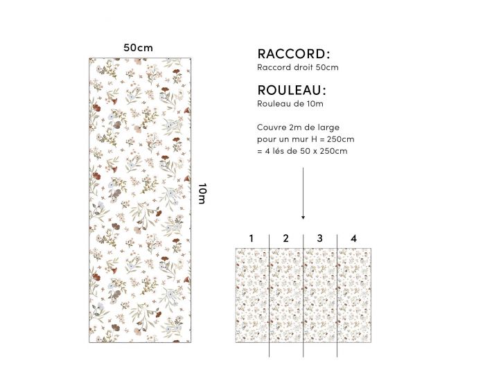 LILIPINSO Papier Peint - Lilydale - Douces Fleurs - Blanc Rouleau 10 m (3)