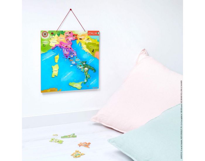 JANOD Puzzle Magntique - Carte d'Italie - Ds 6 ans (1)