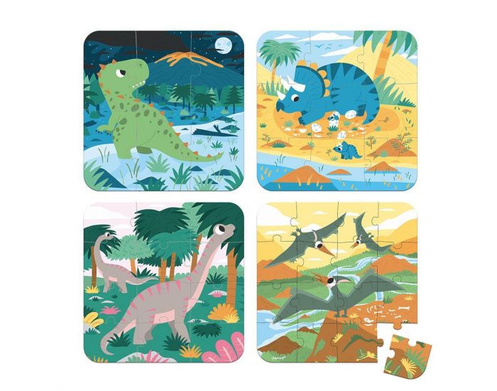 JANOD 4 Puzzles volutifs - Dinosaures - Ds 2 ans (2)
