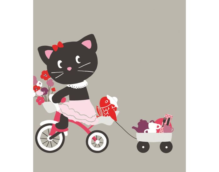 LILIPINSO Affiche Seule - Milly & Flore- Chat et Tricycle (1)