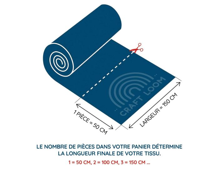 CRAFT LOOM Tissu Coton Nid d'Abeille Mini - au Mtre par 50 cm (1)