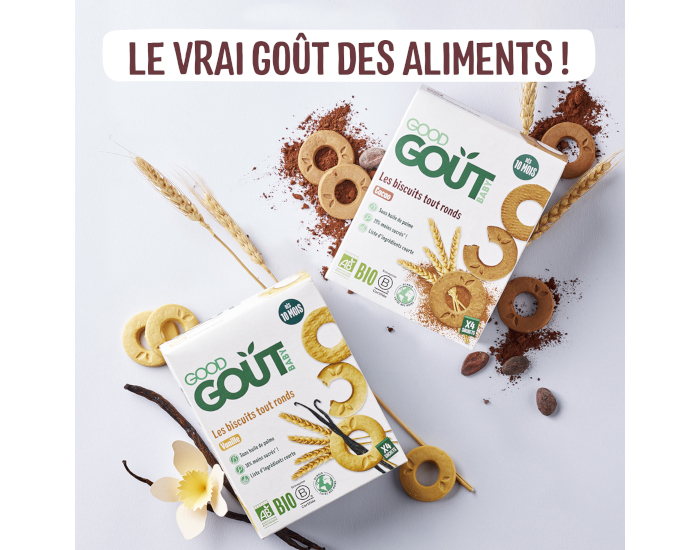 GOOD GOUT Biscuits Tout Ronds Cacao - 80g - Ds 10 mois (2)