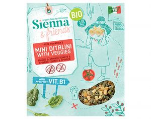 SIENNA AND FRIENDS Mini Ditalini avec Veggies - 350 g - Ds 10 mois 