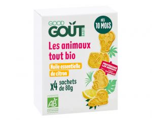 GOOD GOUT Biscuits Animaux Tout Bio au Citron - Ds 10 mois - 80g