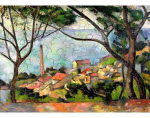 MICHLE WILSON Puzzle Vue Sur l'Estaque De Paul Czanne - Ds 6 Ans - 50 Pices