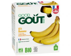 GOOD GOUT Pack de 4 Gourdes Banane - Pure Bb 85g - Ds 4 mois